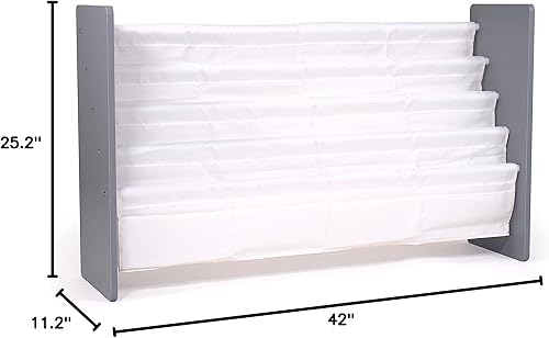 Miniatura 3 de Humble Crew Inspire - Estantería extragrande de 4 niveles para niños con 4 bolsillos frontales, organizador para libros pequeños y grandes,