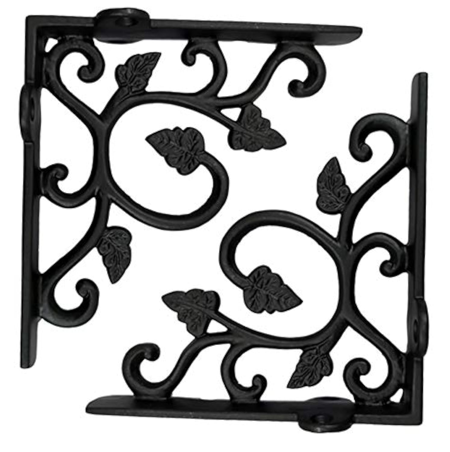 Adonai Hardware Meshezaheel Antique Iron Shelf Bracket (Supplied as 2 Pieces per Pack) - Black Powder Coated-image-13