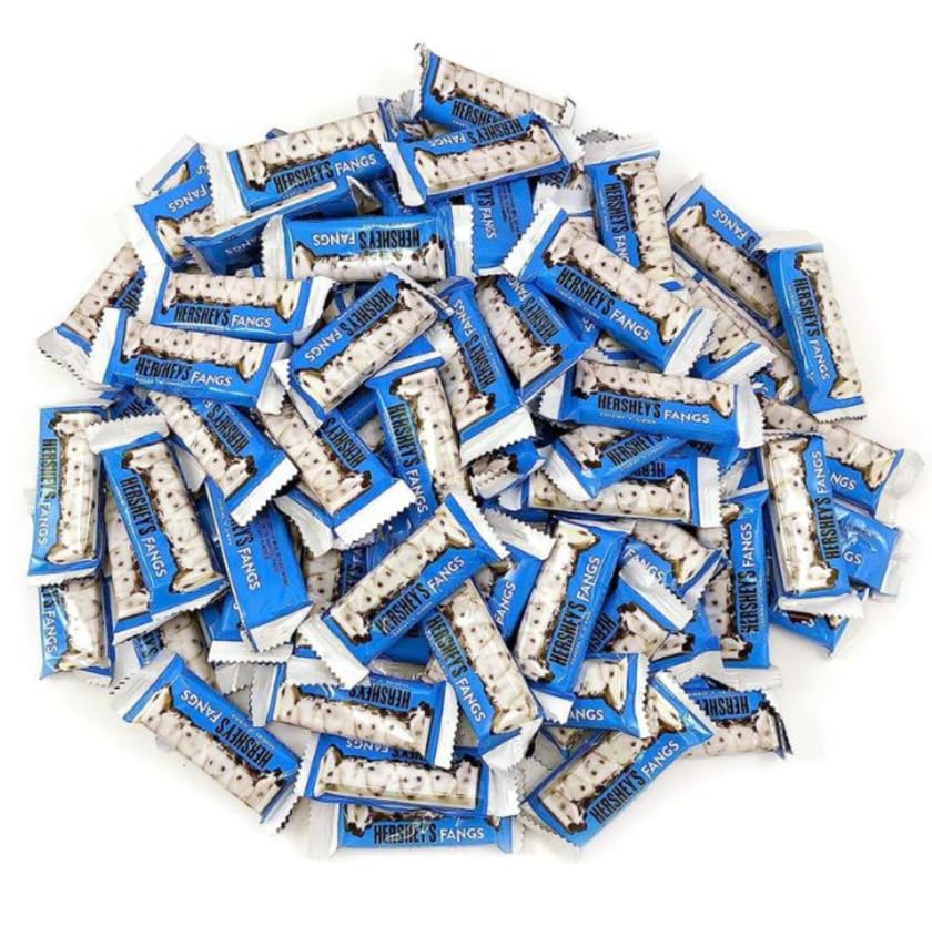 CandyKrave Hershey's Halloween Cookies 'n Creme Fangs Snack Size Candy Bar Irresistibles paquetes de dulces de Halloween Golosinas de chocolate
