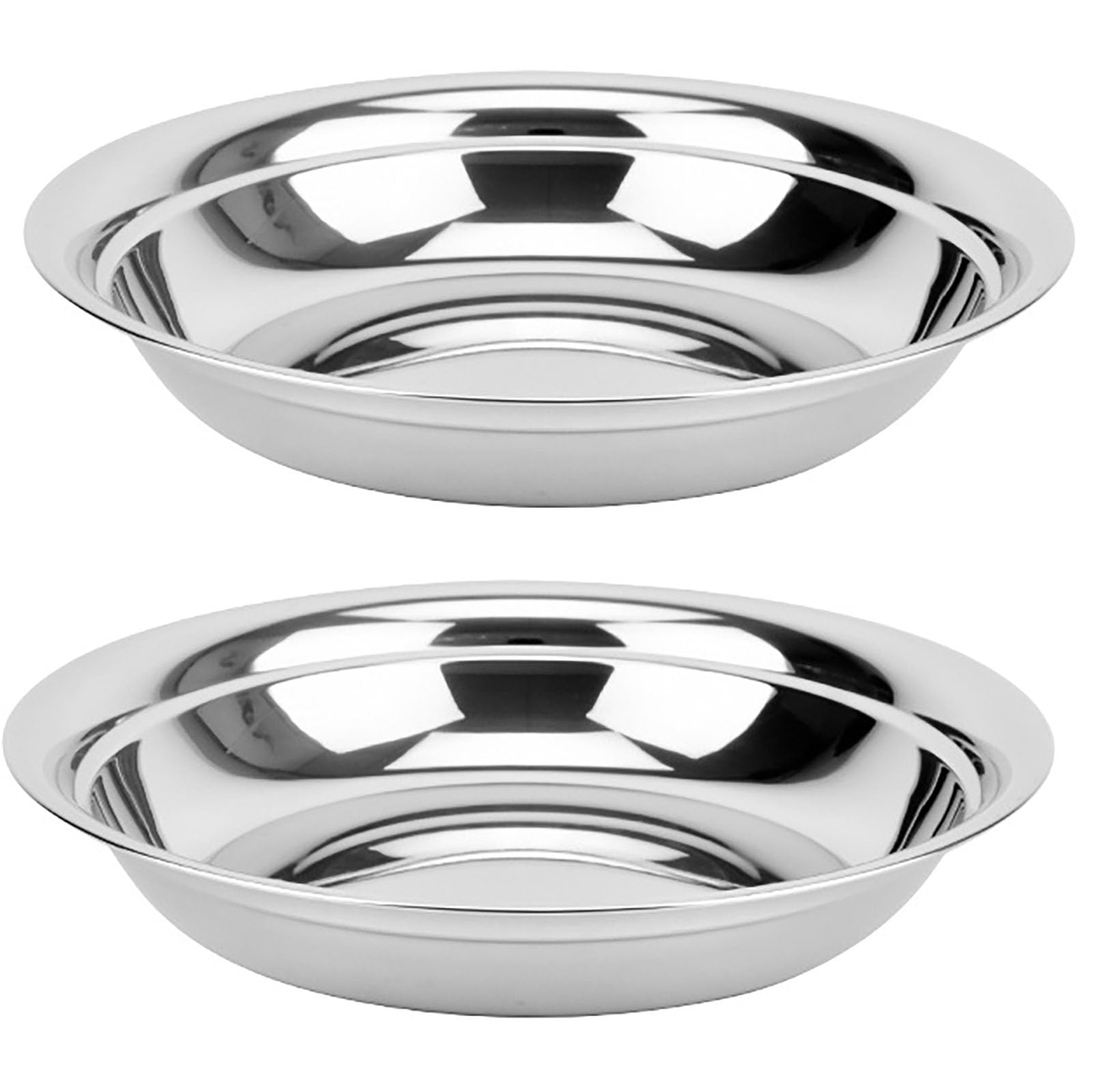 YIKANGHENG 2 Pack Thicked Soup Bowel, 6.3 Inch Stainless Steel Seasoning Bowel for Serving Plates of Soup, Appetizer, Seasoning, Saucers, Sushi, Rice