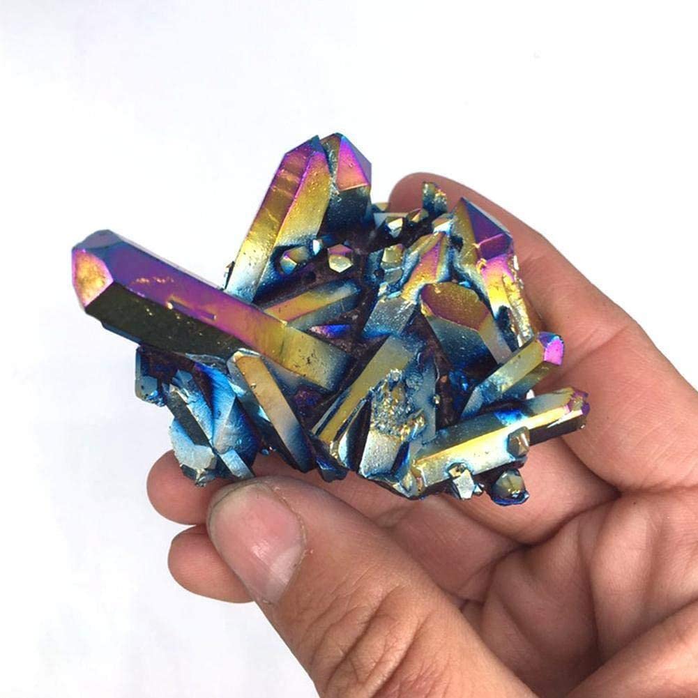 Precioso ángel arcoíris Aura Crazy Amethyst Clusters Natural cuarzo cristal áspero Lealing piedra para niños regalos