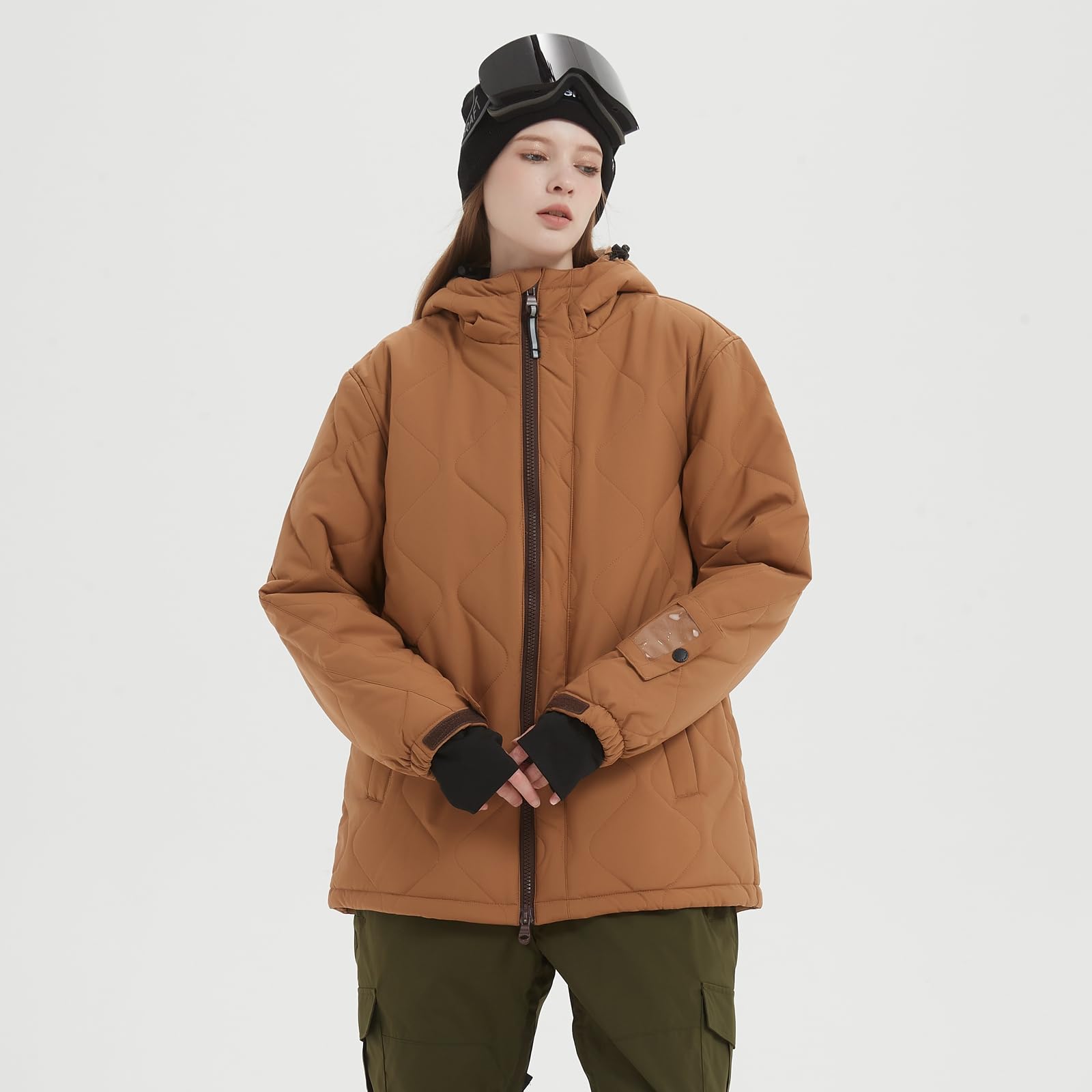 Bluemagic Giacca da Sci Calda da Donna, Giacca da Neve da Donna Cappotto con Cappuccio, Abbigliamento Termico da Esterno Invernale Cappotto Antivento Traspirante Caldo Antineve
