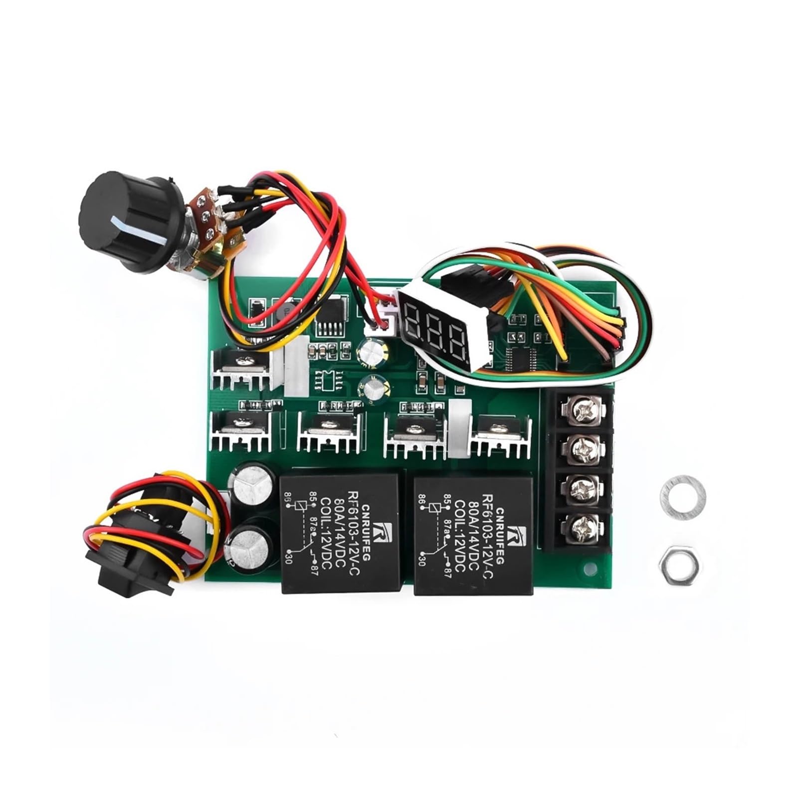 Contrôleur de vitesse PWM DC 10-55V 60A avec affichage LED numérique et inversion de sens
