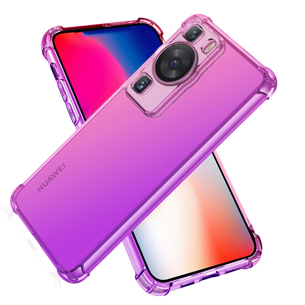 Topme Custodia per Telefono per Realme C65 (4G) (6.67 Inches), Cover per Cellulare con Gradiente di Colore Trasparente in Morbido Silicone TPU - Oro Rosa