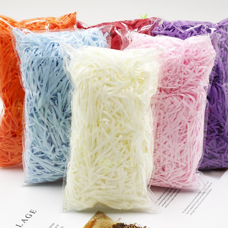 Zarwani 2 Color Shredded Paper 200g (Random Color, 100gram Each Pack) | Shredded Paper Filler, Dry Grass & Raffia Crinkle Strip for Gift Box Packaging, Hamper & Basket Filling (Assorted,200gm)