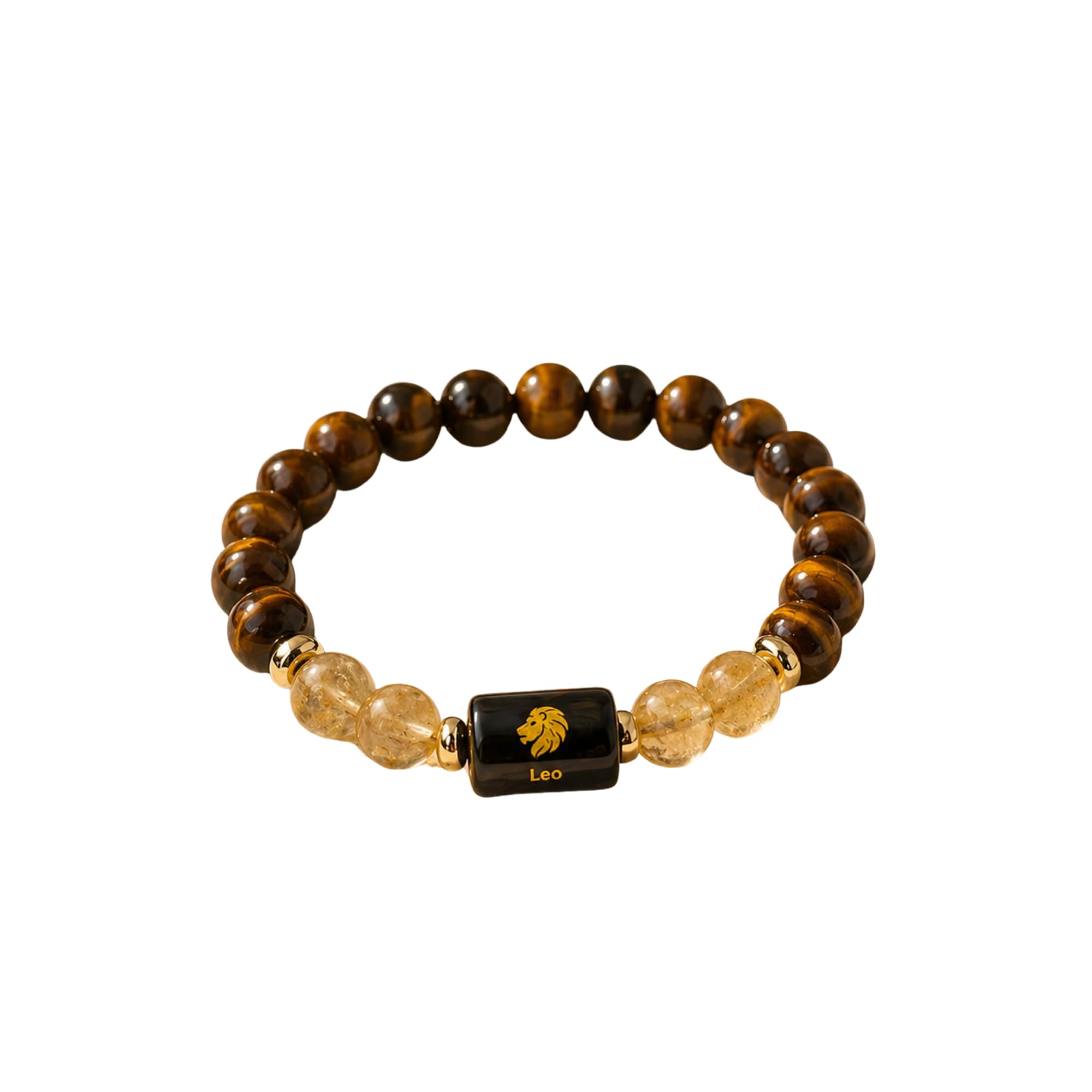 Leo (सिंह राशि) Zodiac Bracelet with Natural Tiger Eye & Citrine Crystal Beads, Stretchable, for Confidence, Leadership & Success-image-29