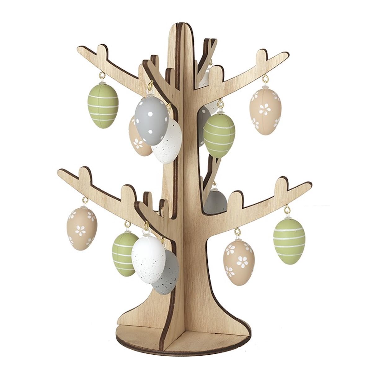 Heaven Sends Multicolor Wooden Easter Twig Tree With Painted Eggs