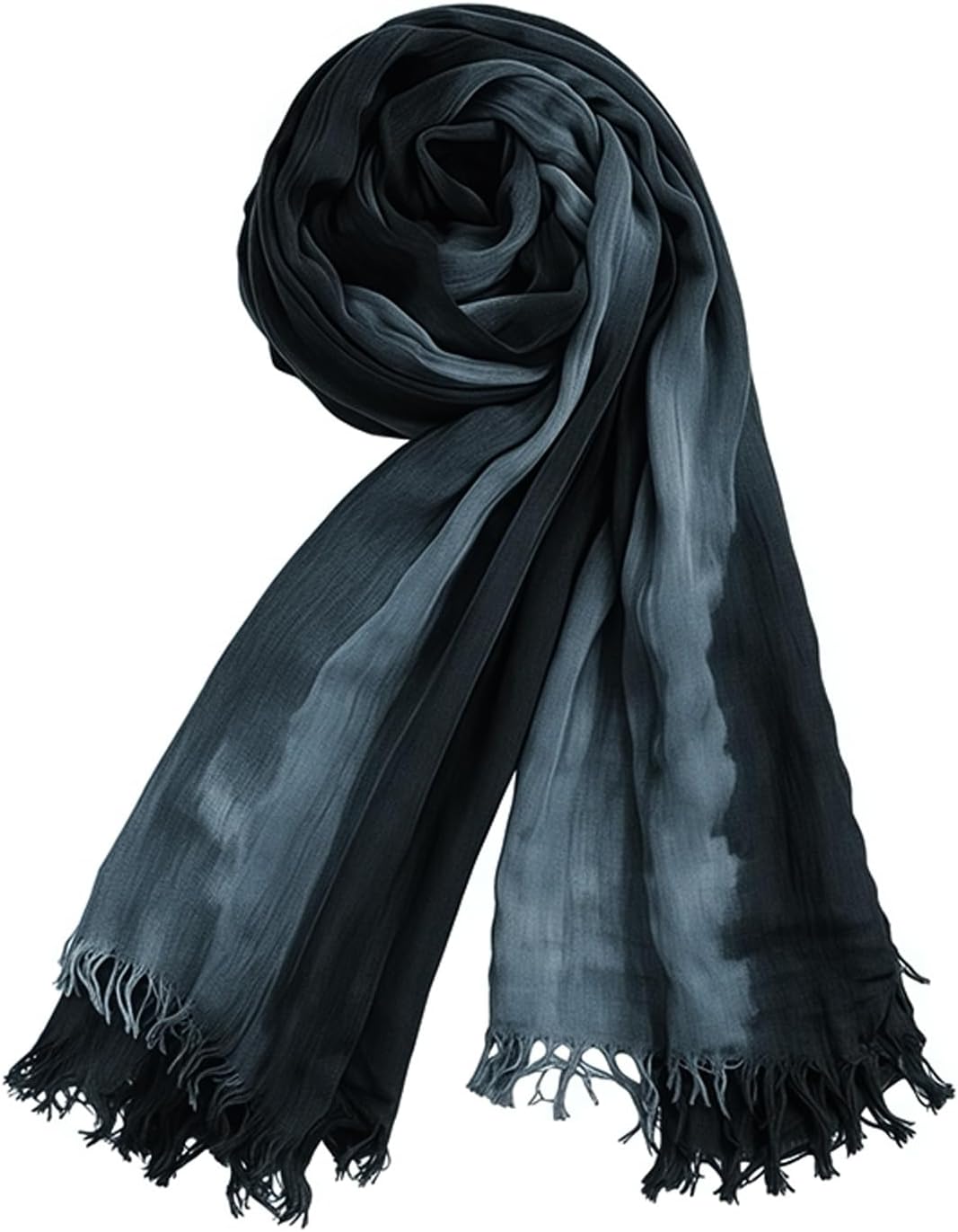 Women’s Gradient Tie Dye Hijab Scarf Soft Cotton Linen Headscarf Shawl Crinkle Printed Muslim Head Wrap