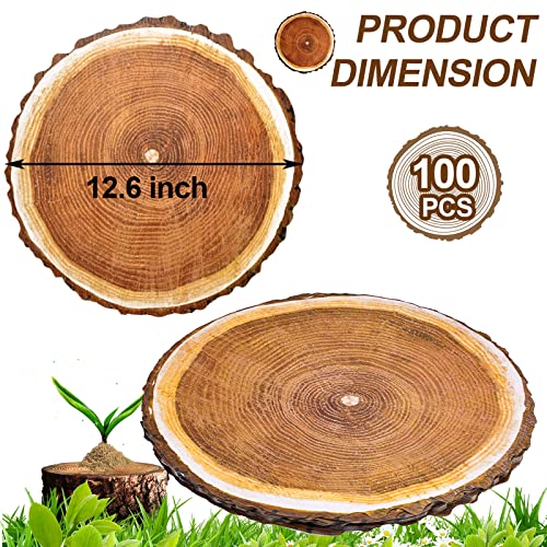 Eaasty Disposable Slice Paper Place Mats Vintage Round Rustic Slices Place Mat For Fall Dinner Country Farmhouse Table Setting Wedding Party Table Decor thumb #3