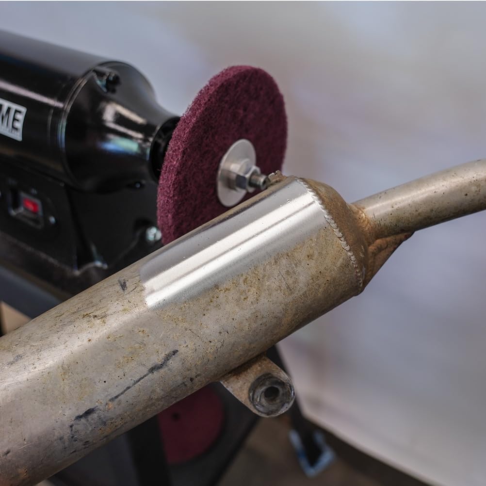 8" Cleaning Wheel Pack 180 400 Grit | Skotch Brite Pad Polishing Bench Grinder (5/8" Arbor)