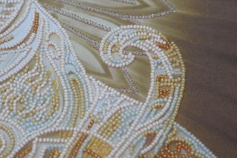Wizardi Bead Embroidery Kit - Bast. Egyptian Cat. Colorful Beads, Beading Needles. DIY Kit. Embroidery for Beginners. Home Decor. AB-519 Abris Art
