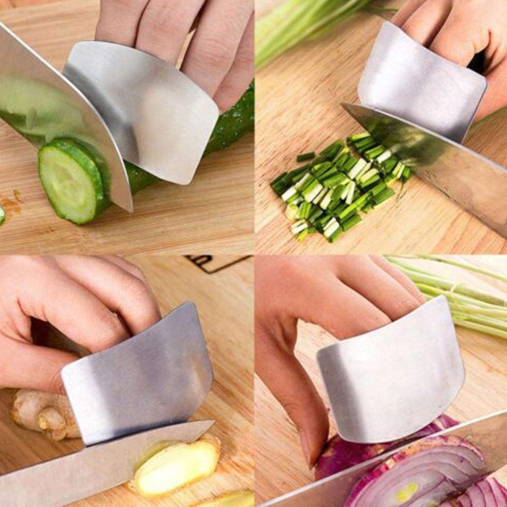 Lot De 6 Protège-doigts En Acier Inoxydable – Taille 6.5x4.5cm, Ouverture Réglable, Pour Couper, Hacher, émincer