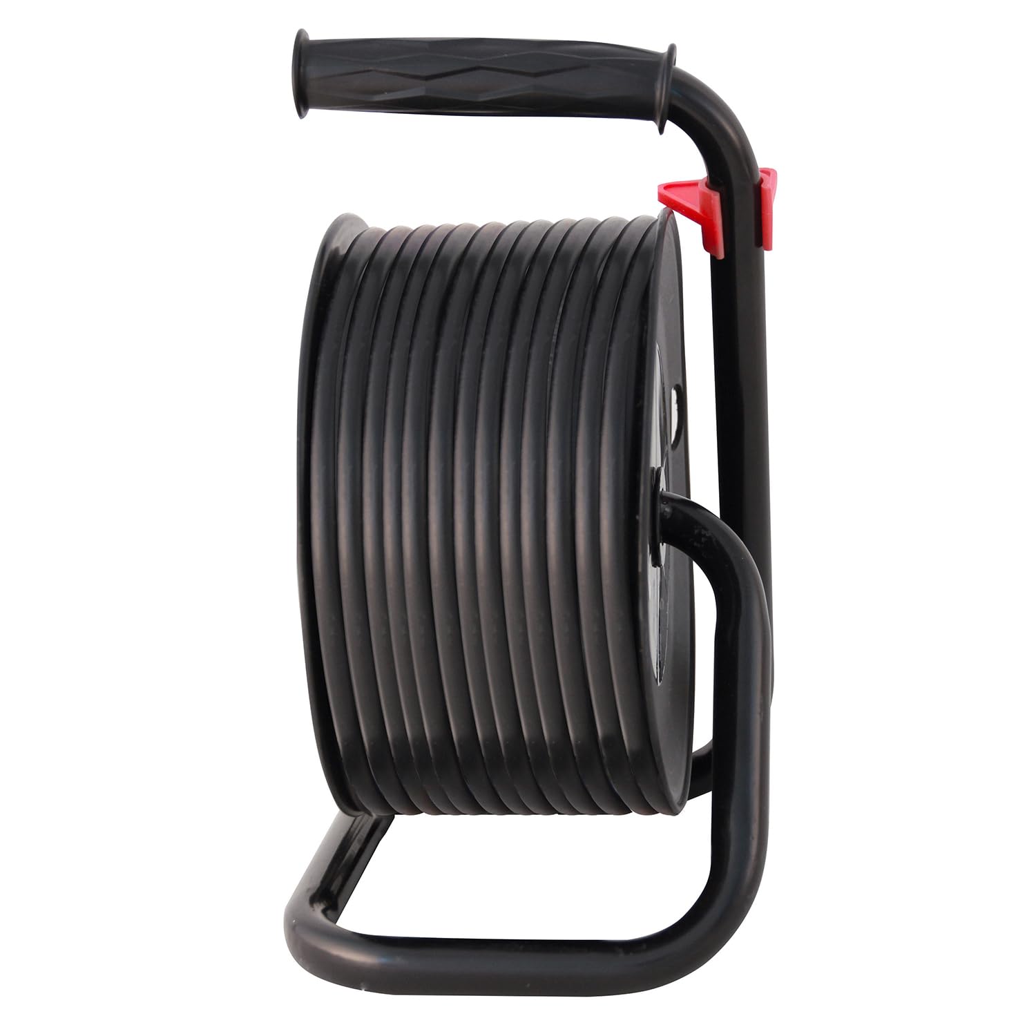 Velamp REEL-FR-15 - Alargador eléctrico (15 m, 4 enchufes, 16 A, sección 3G1,5 mm2), color negro y rojo
