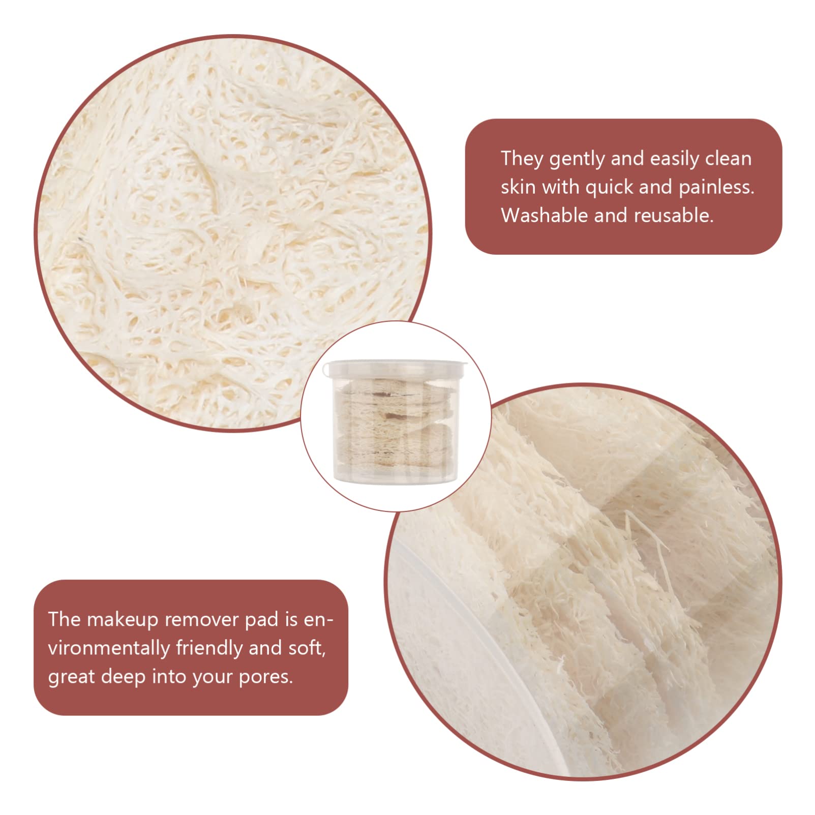 Didiseaon 22 Pcs Loofa Face Pads Facial Loofah Pads Face Makeup Remover Makeup Removing Pads Cotton Wipes Bathing Reusable Face Pads Lolita Accessories Scrub Skin Clean Face Towel