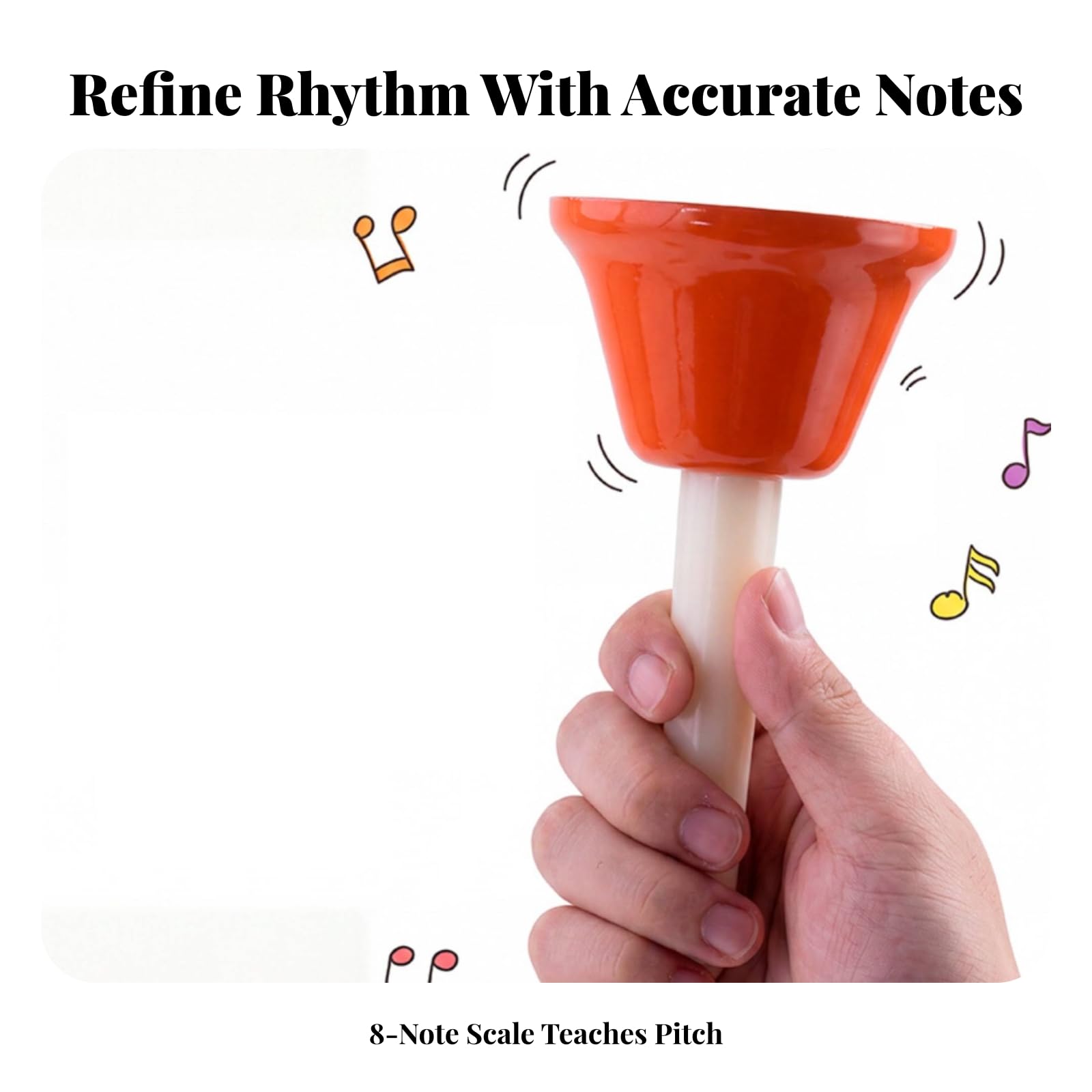 Campana musicale da scrivania per bambini, strumento a percussione con pennarelli colorati per il riconoscimento delle note, adatto per lezioni di musica all'asilo, L