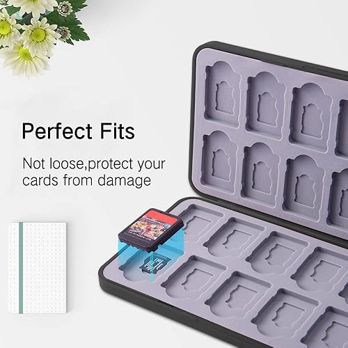 Vista 60 de PERFECTSIGHT 48 Switch Game Card Case for Nintendo Switch OLED Switch Lite, Cute 48 Game Holder Cartridge Case for Game Cards and SD Cards, Kawaii