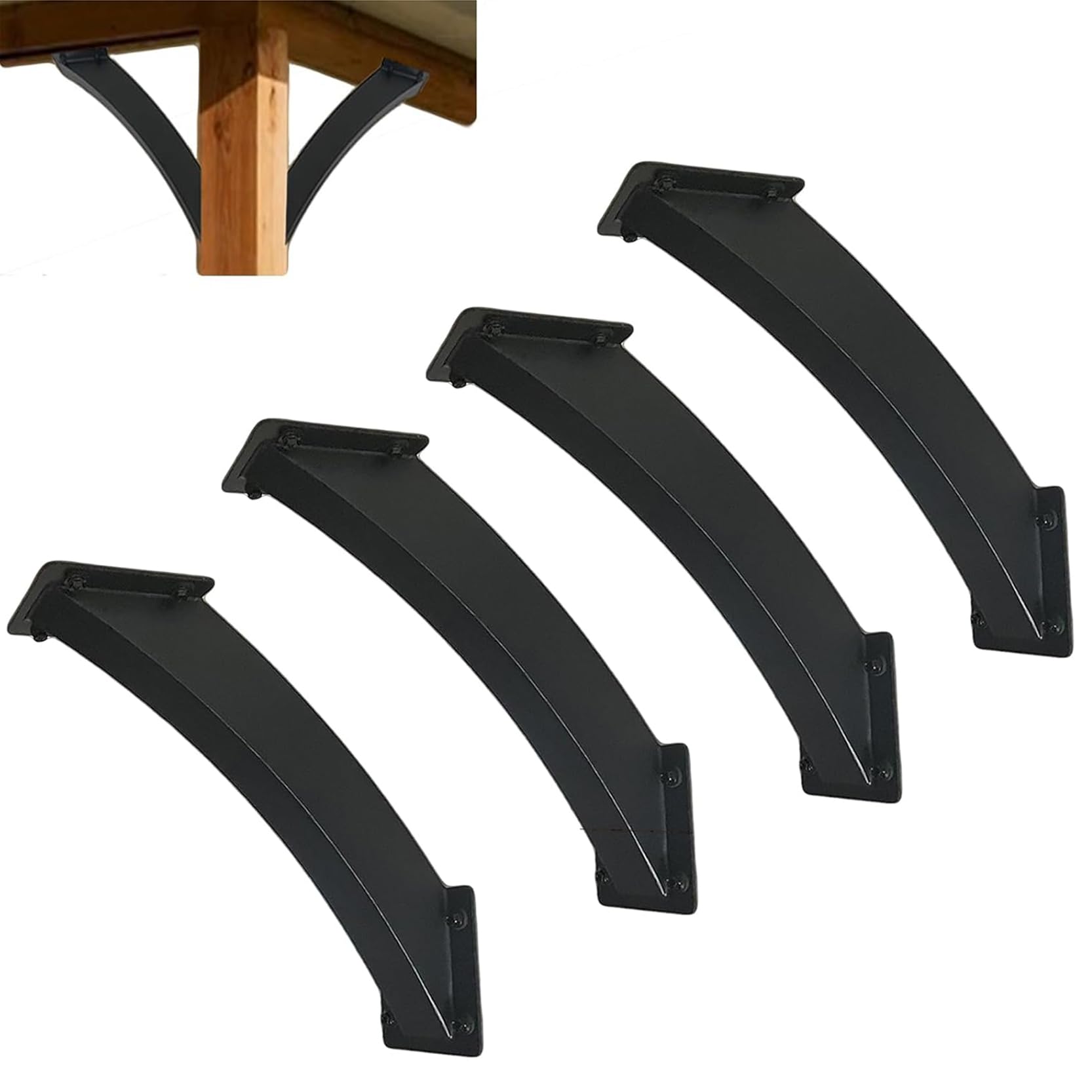 LQSYBHD Pergola Bracket Kit Wooden Structures Support Heavy Duty Arc 45° Angle Support Brackets for gazebos Decks Log Cabins and Other Wood Frame Degree Angle Pergola (Size:4pcs)