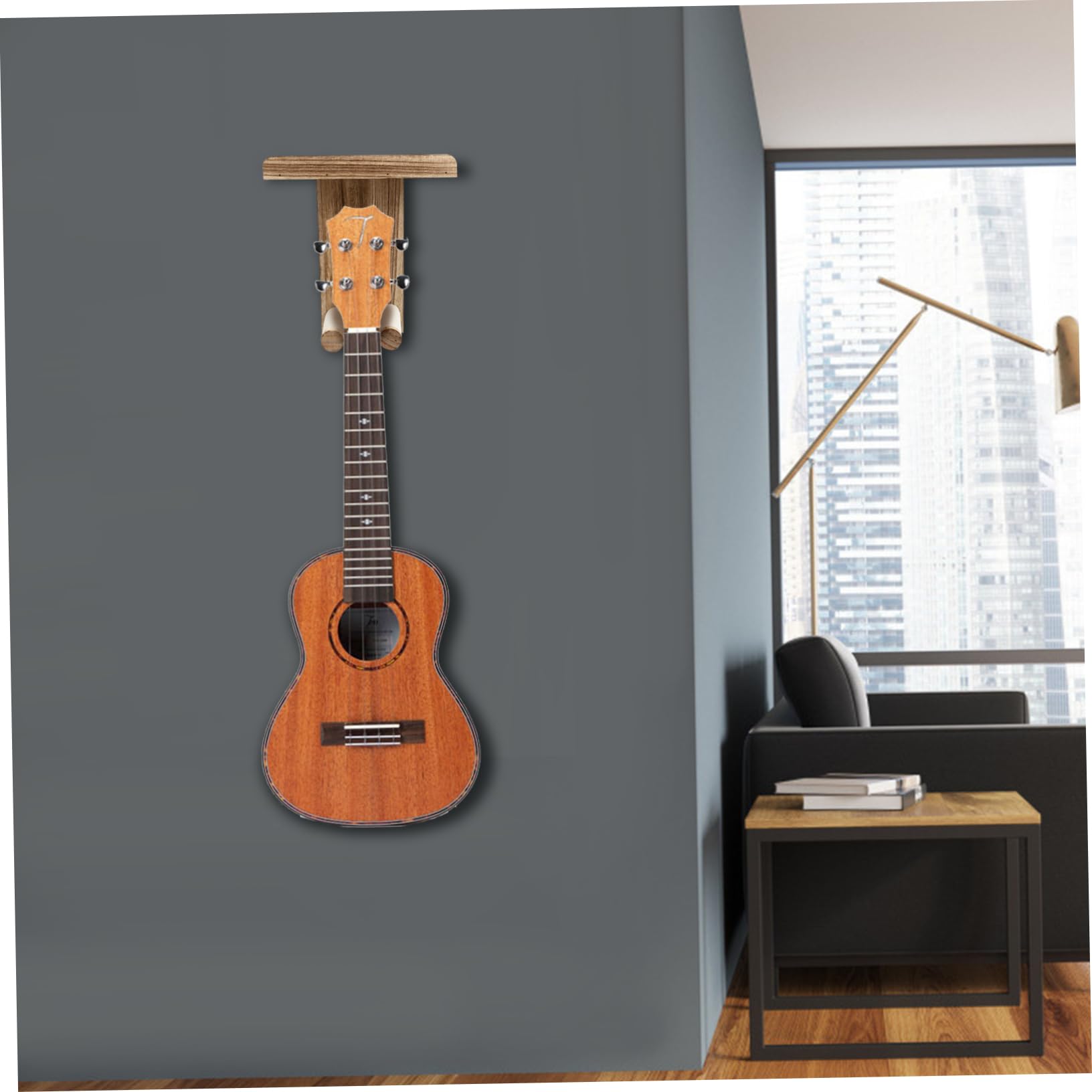 ERINGOGO Appendi Chitarra da Muro in Legno 2 Pezzi, Supporto | Ukulele e Chitarra, Facile da Installare e Rimuovere, per Appartamento Piccolo e Negozio