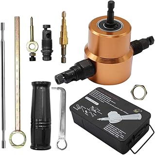 160AS 360° Rotating Nibbler Drill Attachment Double Head Sheet Metal Nibbler for Straight Curve and Circle Cutting