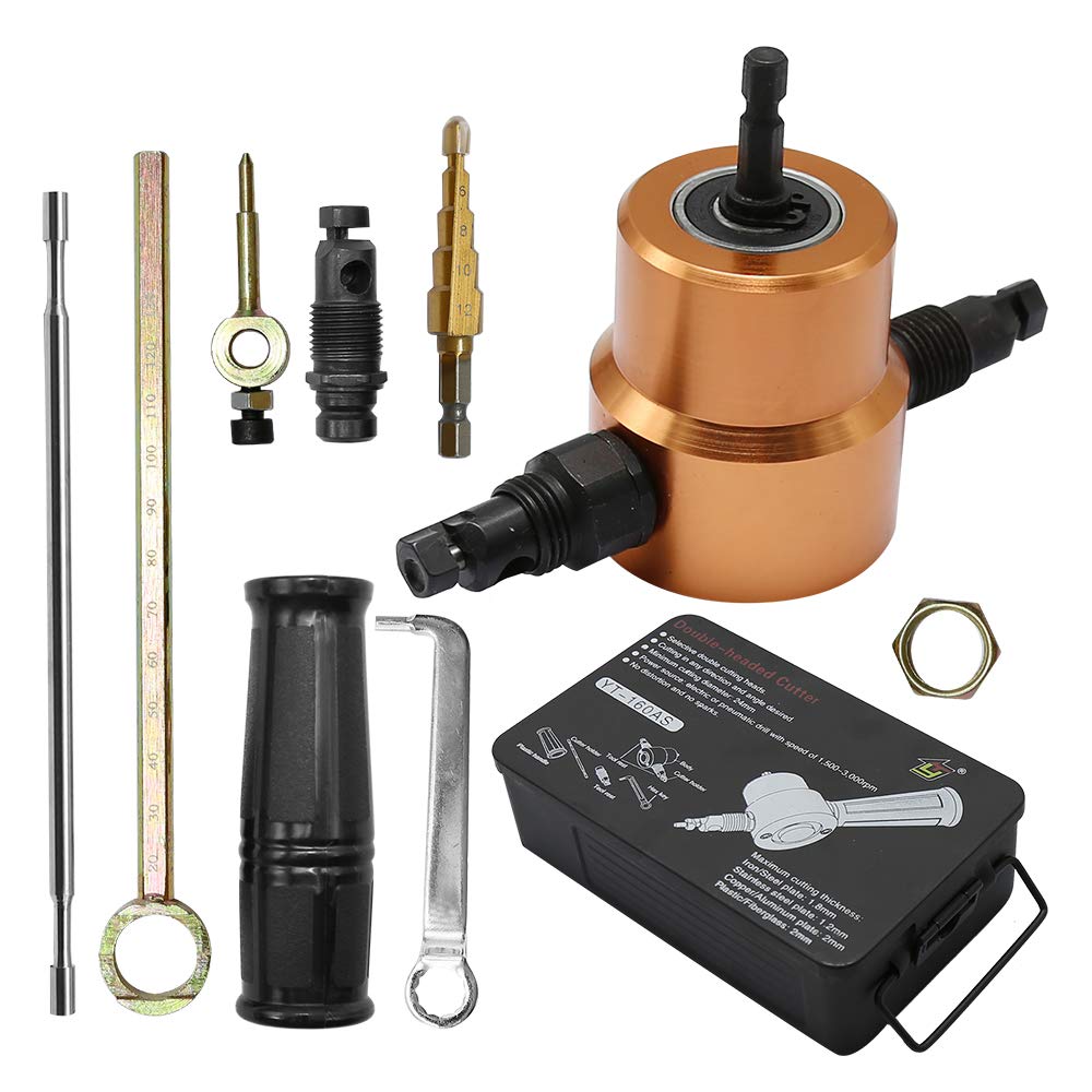 Buy 160AS 360° Rotating Nibbler Drill Attachment Double Head Sheet