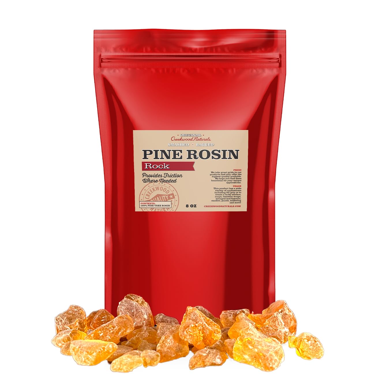 Rock Rosin 100% Pure American Chunk Resin - 8oz - Creekwood Naturals