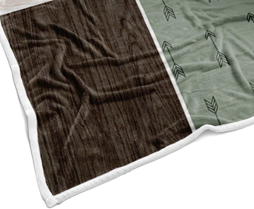 Cabin Retro Rustic Lodge Flannel Throw Blanket for Couch, Bear Deer Country Hunting Wild Animal Bed Sofa Warm Blankets Couch for Bed Camping Travel Living Room Bedroom