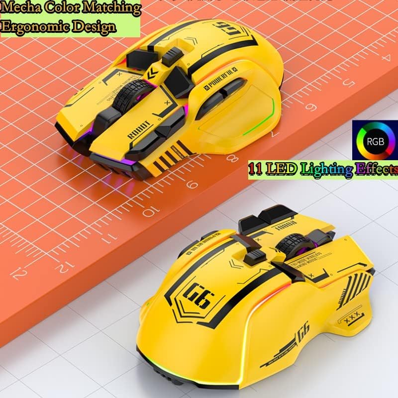 XZXWZX G6 Wireless Gaming Mouse, 2.4G, 4000DPI, Mecha Style Design