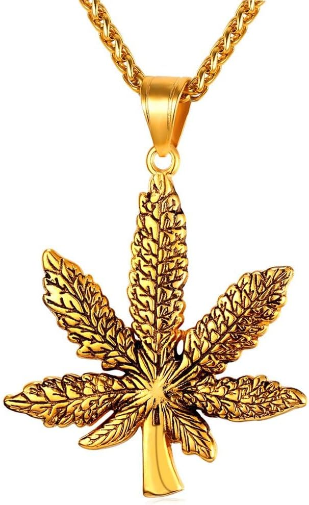U7 Punk Necklaces Stainless Steel 18K Gold Plated Large Hip Hop Dagger/Knife/Sword/Steampunk Gear/Large Razor Blade Pendant Necklace for Men Women, Chain 22-24 Inches