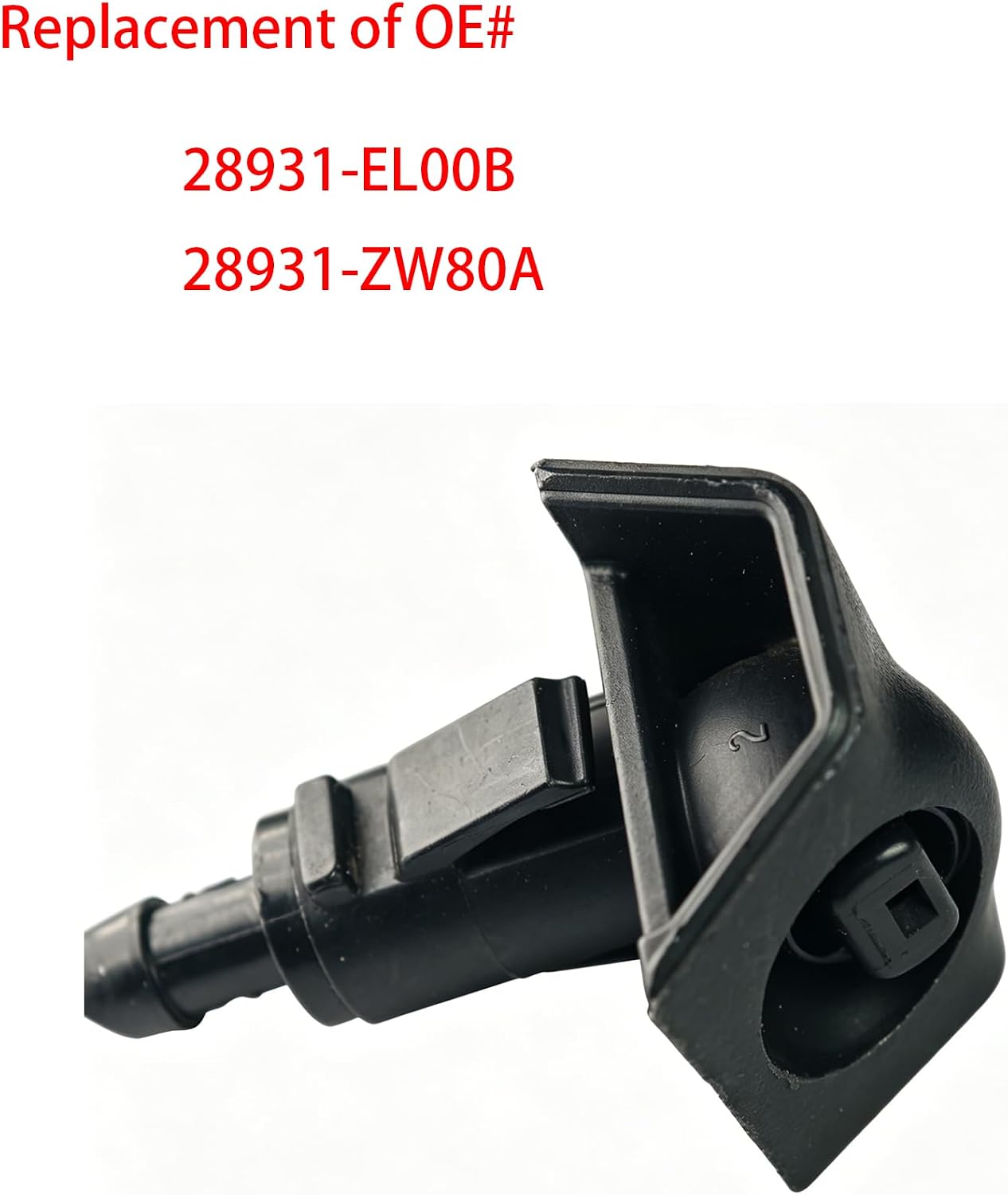 28931-EL00B Windshield Washer Nozzles for Nissan Versa 2009-2012 Replacement of OE# 28931-ZW80A Windshield Wiper Nozzle 2pcs