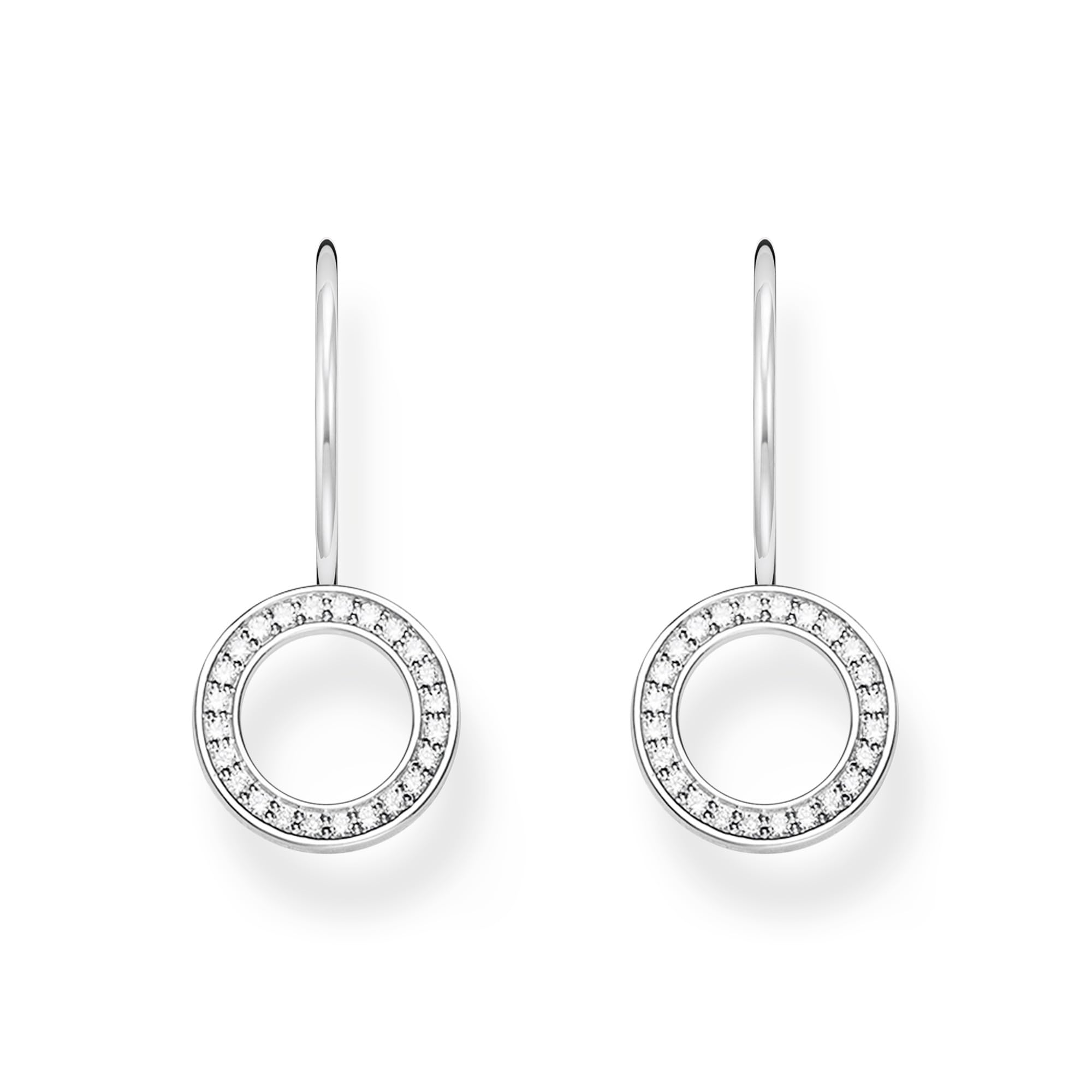 Thomas Sabo Orecchini A Cerchio In Argento 925 Con Zirconia Cubica H2291-051-14 - Eleganti E Versatili, Regalo Ideale