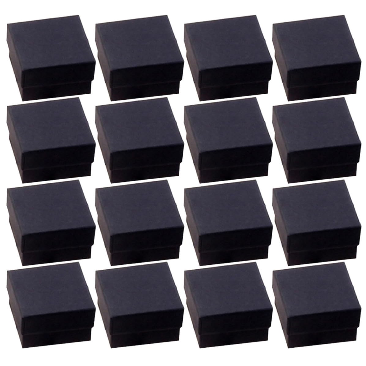 Lot de 48 Boîtes à Alliances Kraft Noir avec Mousse pour Bagues