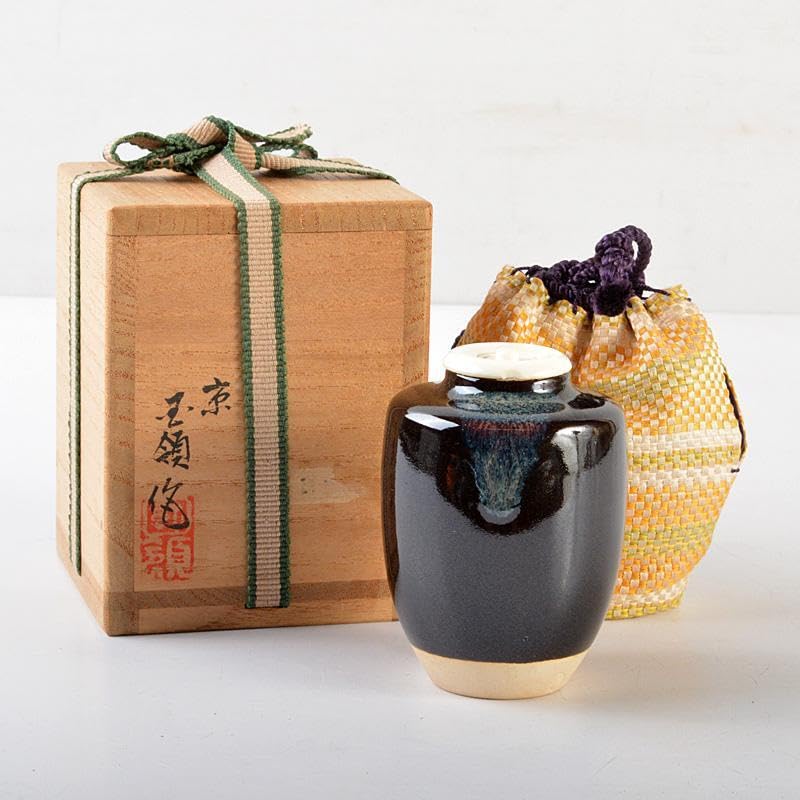 茶道具　玉領作　茶入　仕覆付　共箱　V　5723 Amazon.co.jp: 茶道具 玉領作 茶入 袱紗付 共箱 V 5723 : ホーム＆キッチン