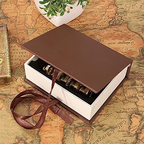 Filhome Christmas Wax Seal Stamp Set, 6 PCS Retro Removable Sealing Copper Head with 1PC Wooden Handle, Sealing Wax Stamp Kit (Christmas B Theme)