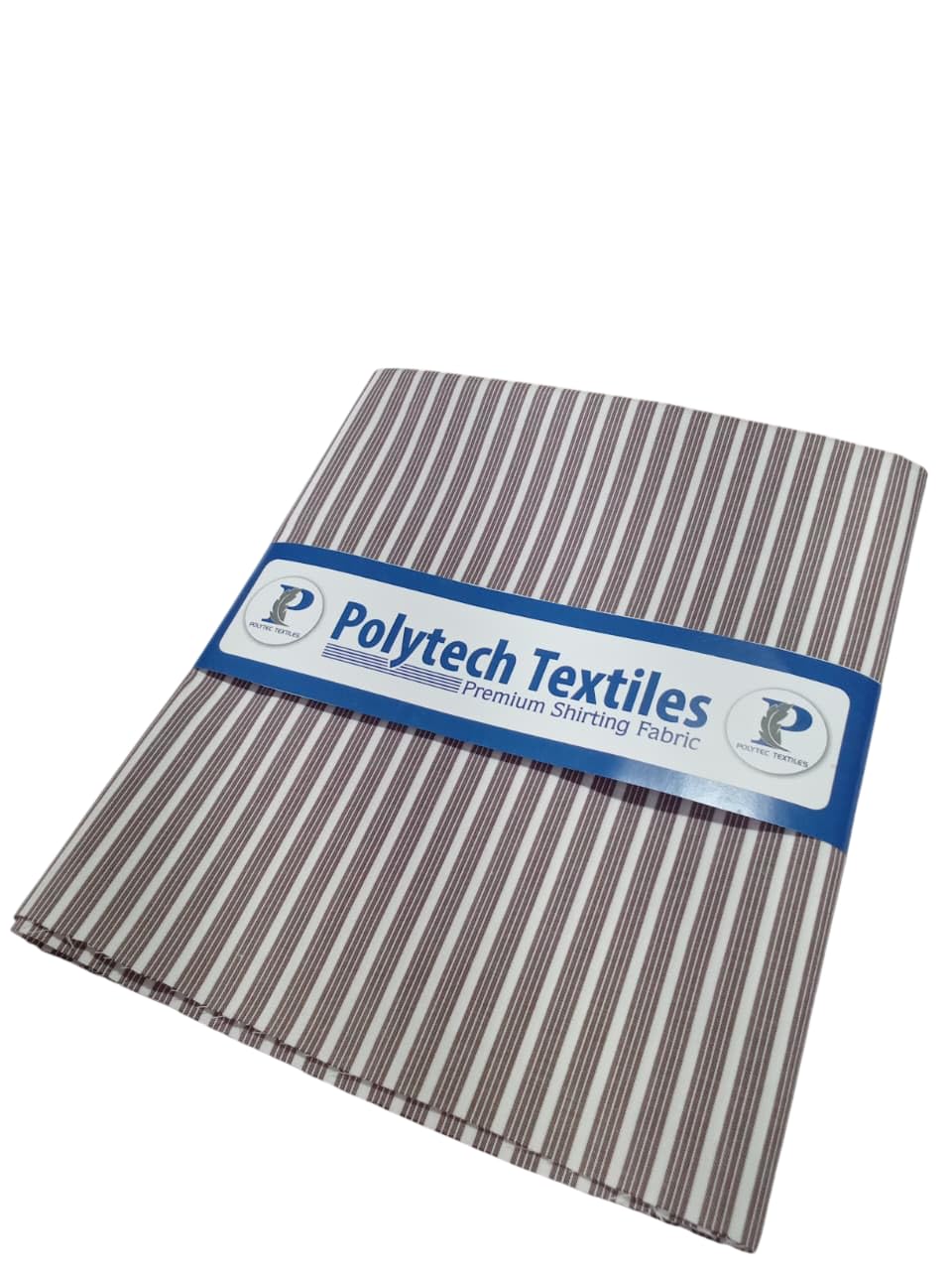 polytech textiles 338-Polytech Textiles Pure Cotton Unstitched Shirting Fabric, White with Brown Stripe, 1.6 Metres, Regular Fit, Vintage Style, for Casual and Formal Wear-picture-23