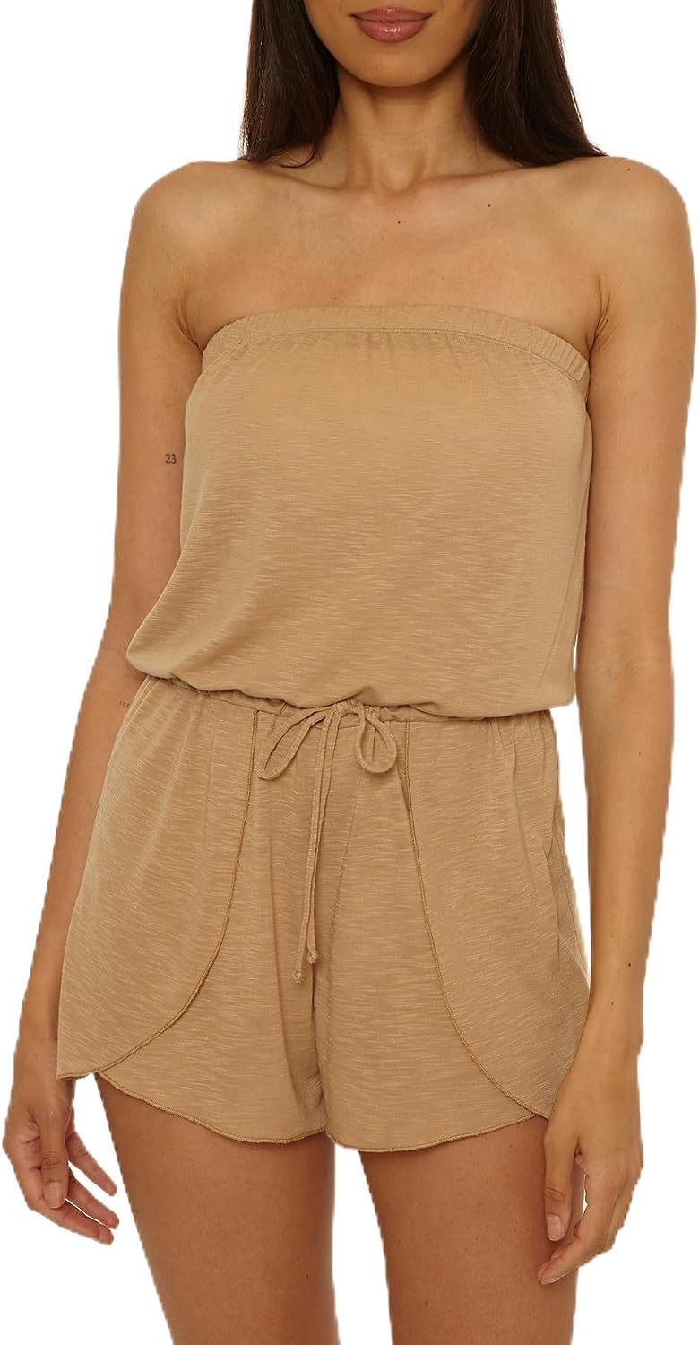 BCA by Rebecca Virtue Women's Oasis Bandeau Romper, Casual, Pull On, Beach Cover Ups for Women