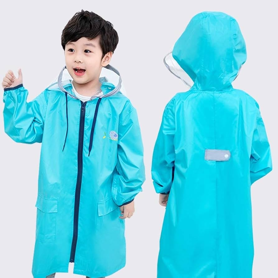 Amazon.co.jp: キッズレインコート 反射ストライプレインコートと通学  