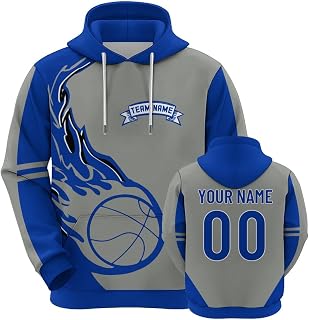 Personalized College Basketball Hoodie Custom University Sweatshirt with Name Number Fans Apparel for Men Women Youth