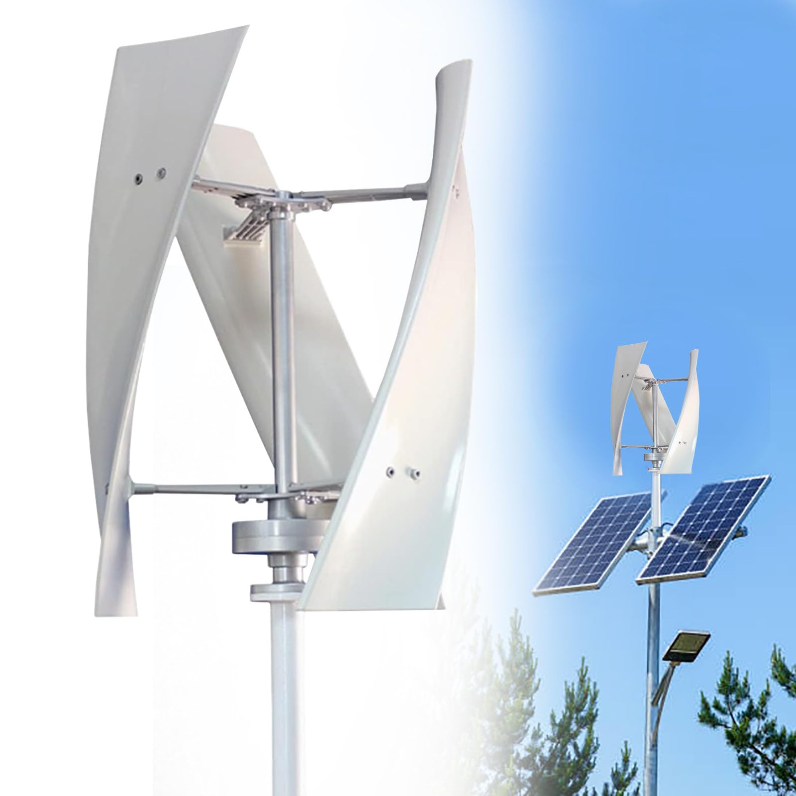 Kit generatore Eolico da 13000 W, 12 V/24 V, 3 Pale, regolatore MPPT, Basso Rumore, Design Portatile per Esterni e Patio, efficiente Sistema di energia eolica Orizzontale