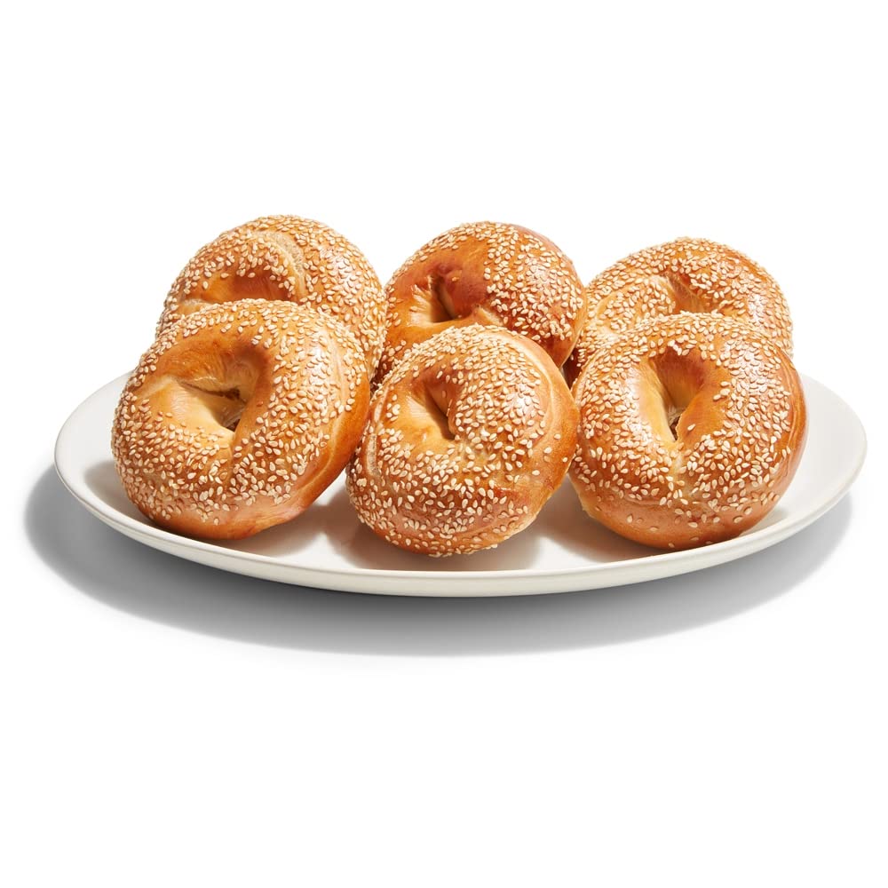 Whole Foods Market Sesame Seed Bagels, 6 Count - Artisanal Bakery Fresh, No HFCS, Hydrogenated Fats or Bleached Flour