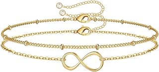 TINGN Boho Gold Mehrreihige Schmetterling Elefant Lotus Taube Armband für Damen, 14 Karat Gold Gefülltes Handgemachtes Perlen Armband Verstellbar Geschichtete Gliederkette Armband für Mädchen Schmuck
