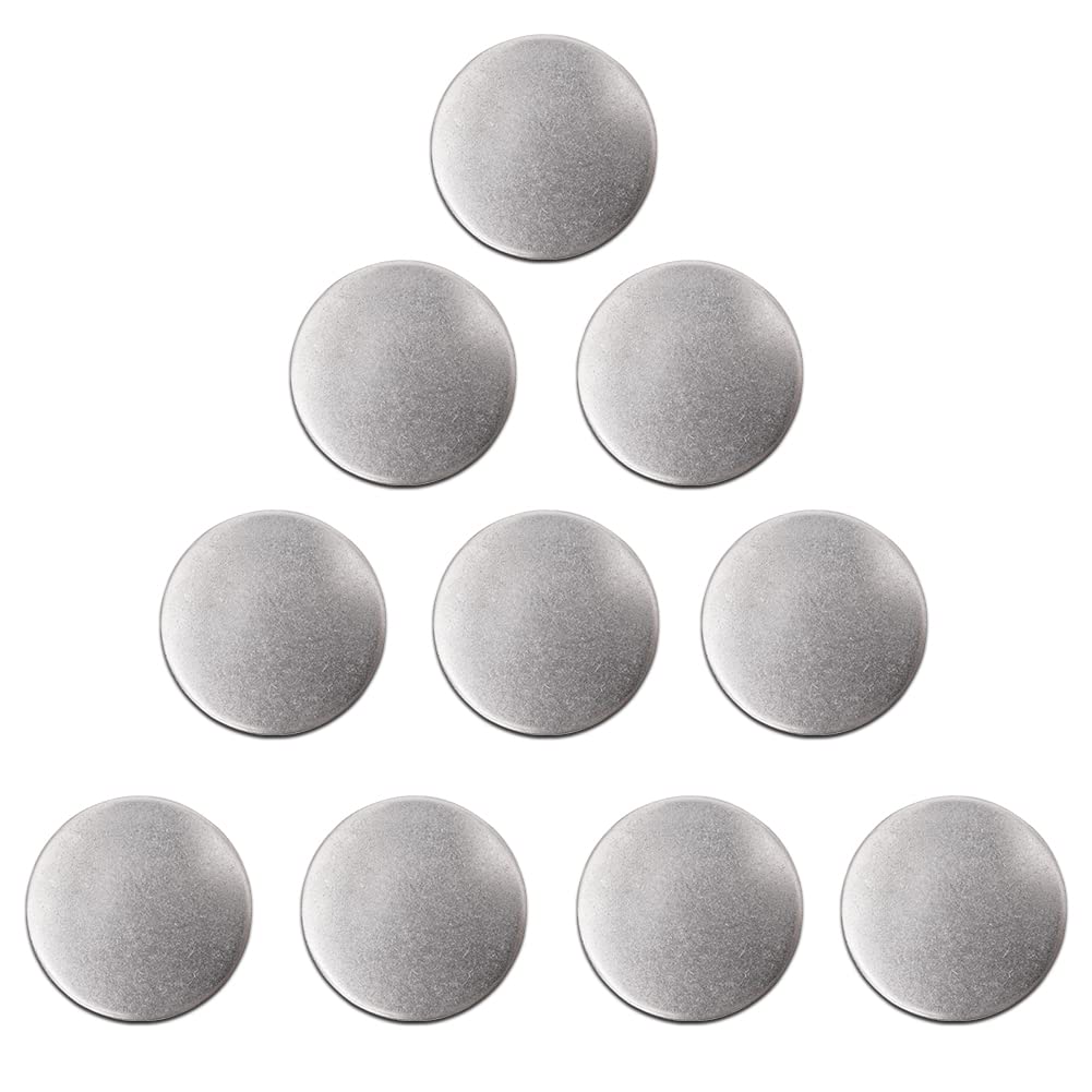 Eoiips 3/4" Diameter Stainless Steel Disc, 17 Gauge Thickness Circle Plate 304 Stainless Steel Round for Crafts Metal Stamping and Jewelry Making (50pcs)