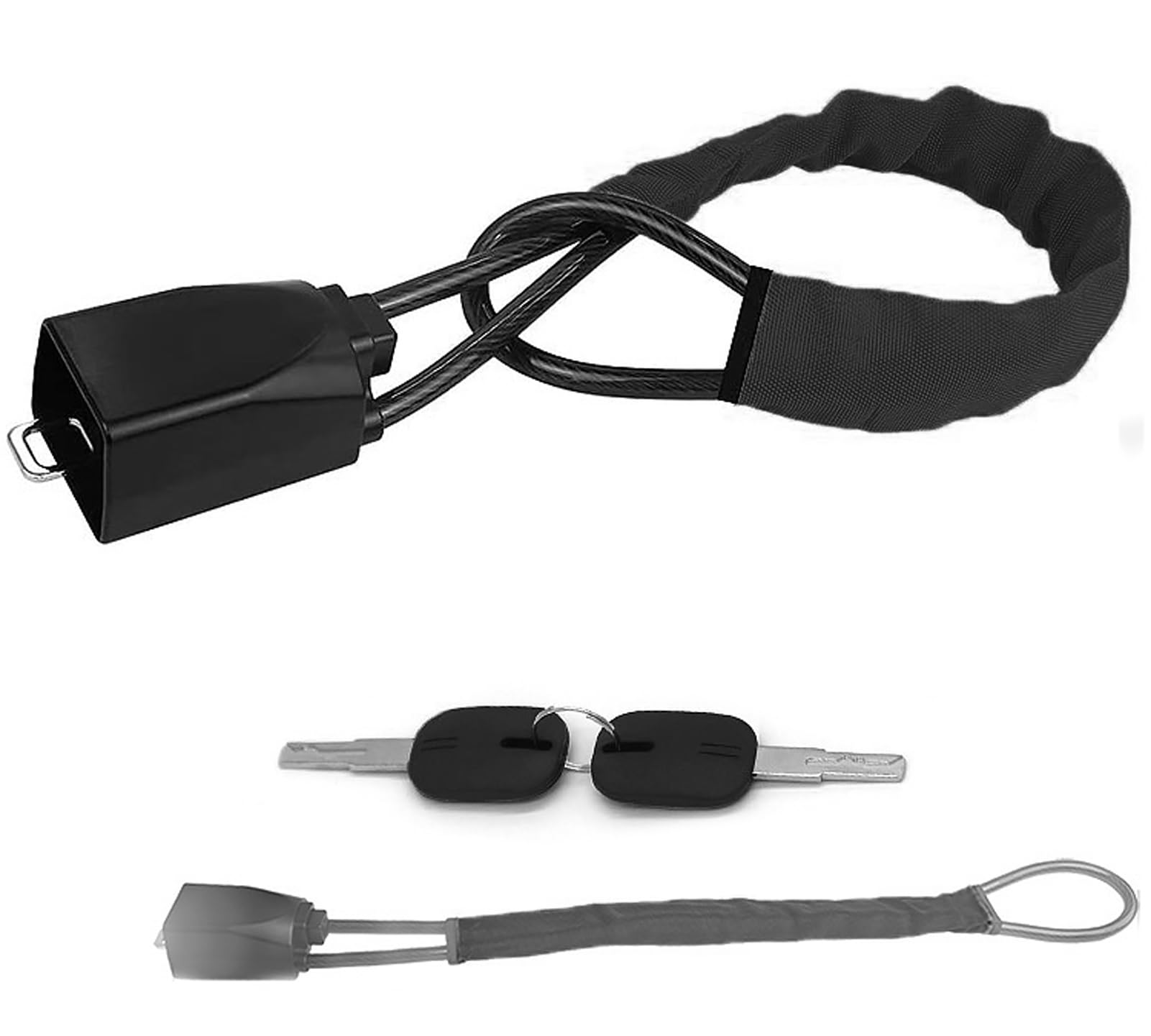 Qymlsh Black Car Anti-Theft Lock, Steering Wheel Lock - Universal Anti-Theft Device(Black)