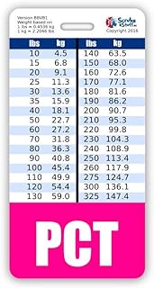 PCT Badge Buddy Vertical w/Height & Weight Conversion Charts (Standard, Pink)