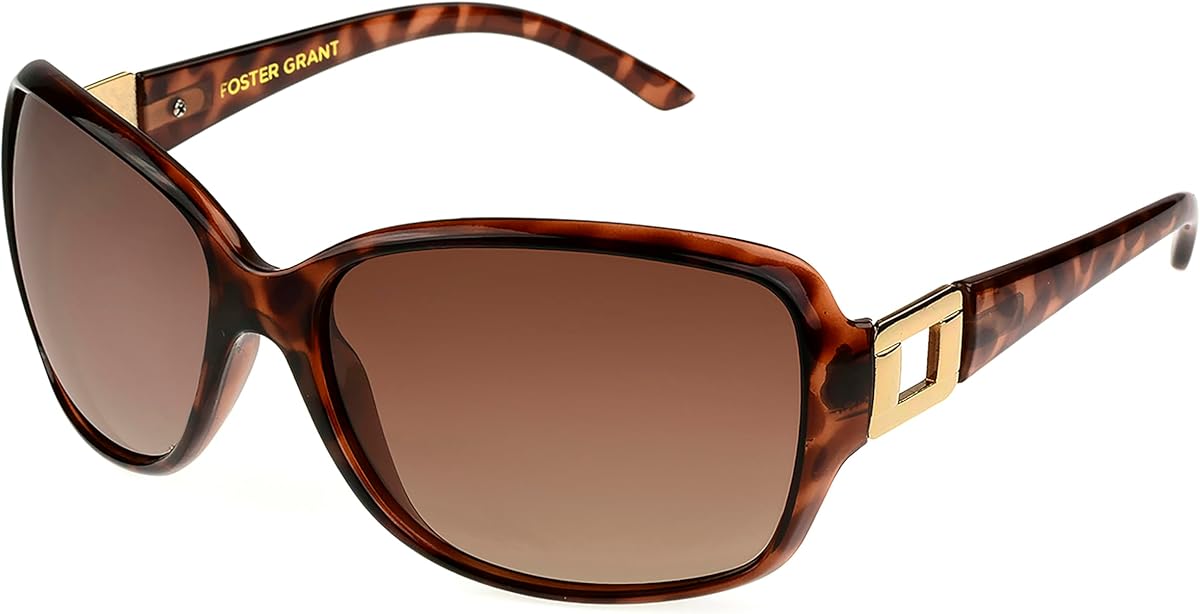 Women's Poppet Polarized Rectangular Sunglasses, Tortoise/Brown, 61.2 mm
