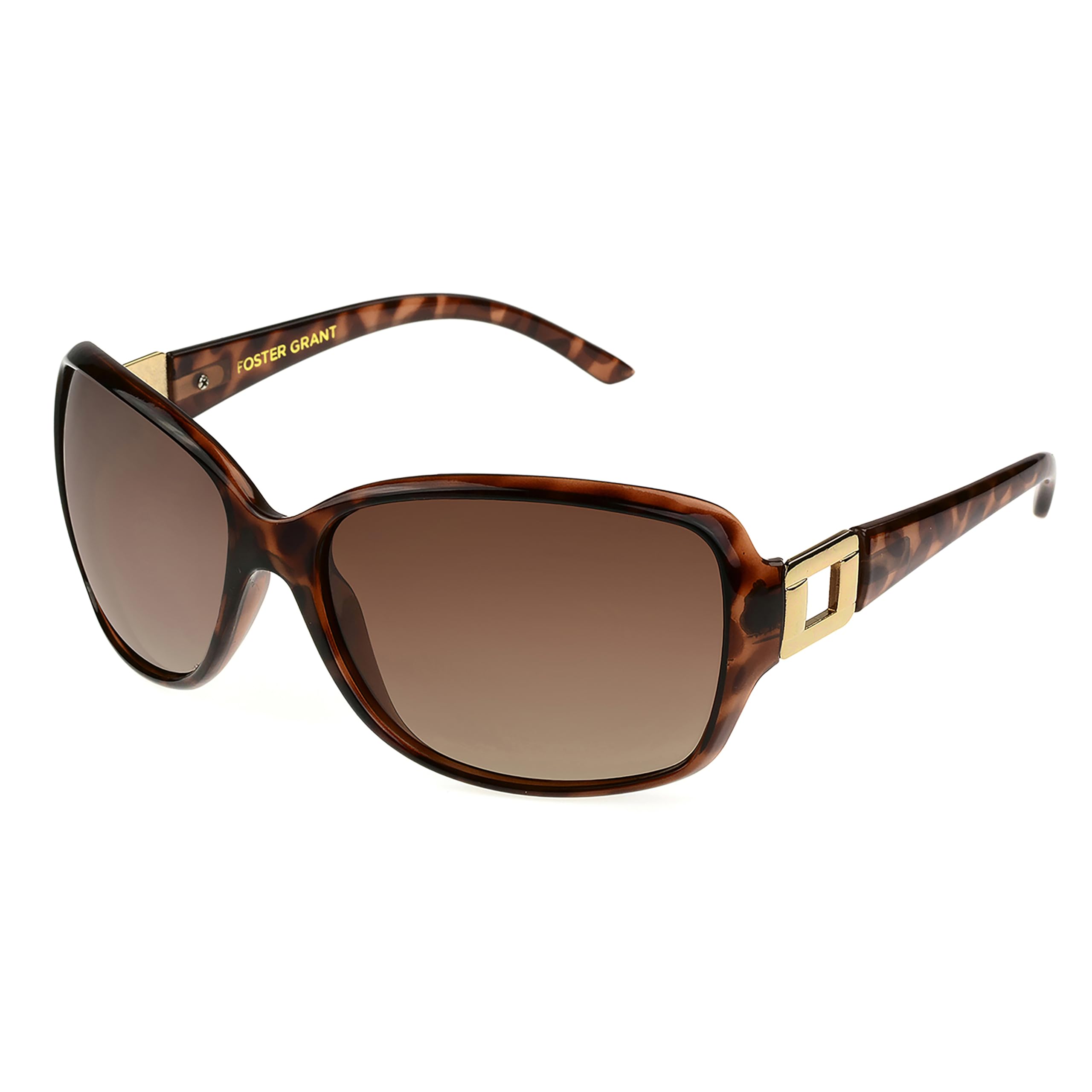 Foster Grant Women's Poppet Rectangular Sunglasses, Tortoise, 61.2 mm
