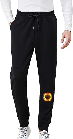 Mens Fleece Joggers Lightweight Stretchable Sweatpants with Pockets for Gym, Running, Hiking Casual Wear