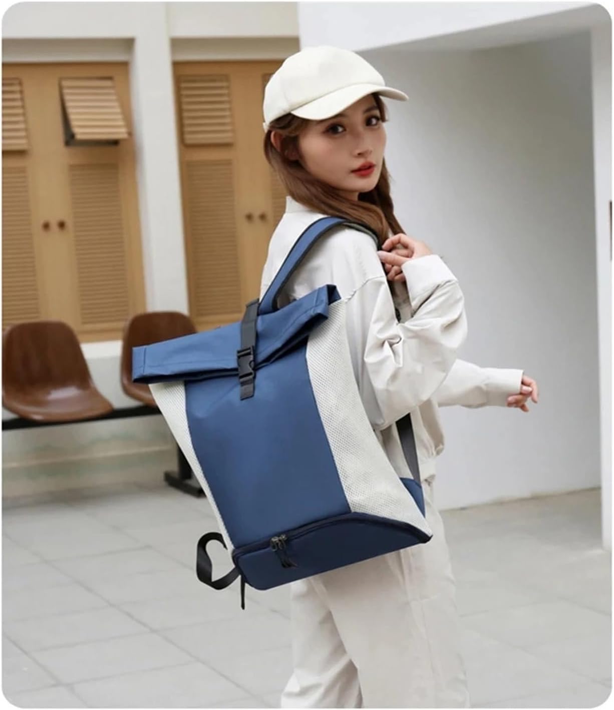 20L Basketball Gym Bag Fitness Backpack Large Sports Bag for Men with Separate Ball compartment TravelBag for Soccer Volleyball Pack(Deep Blue)