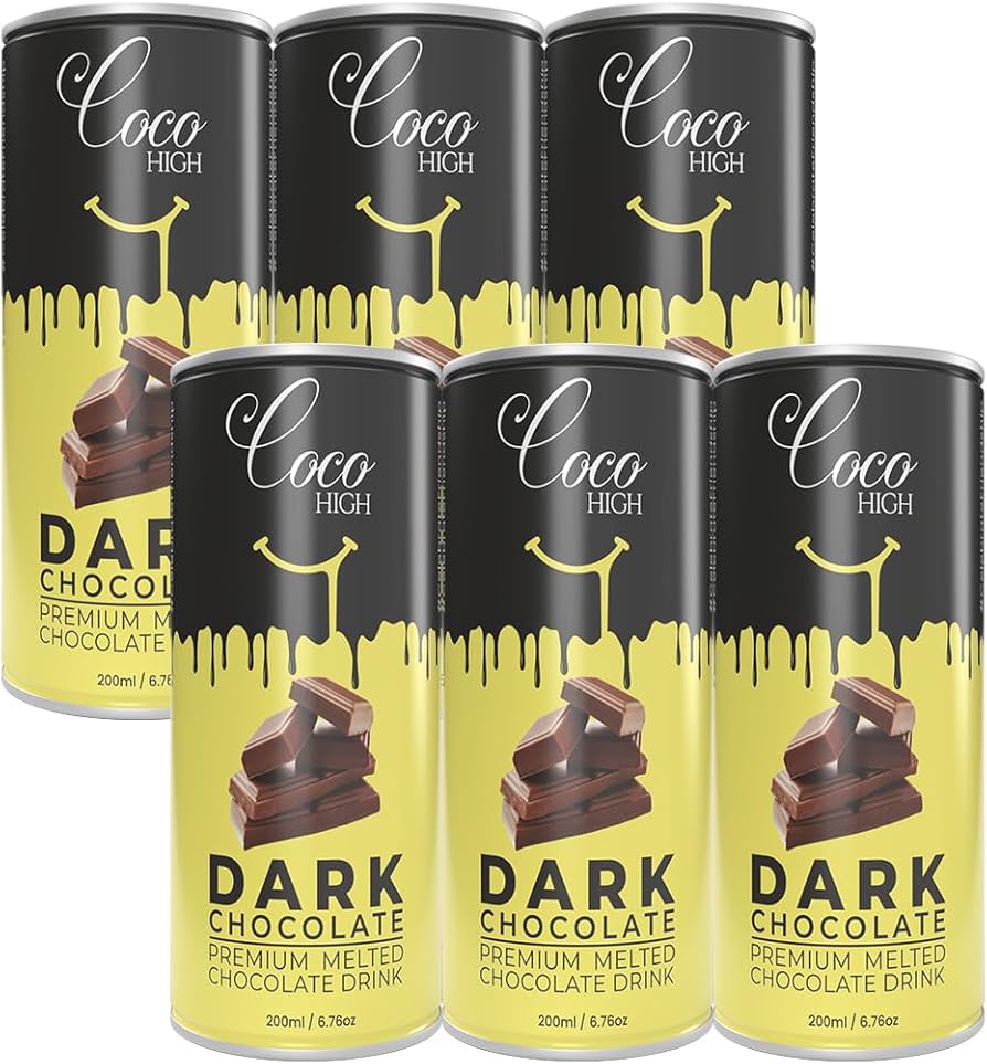 CocoHigh Dark Chocolate Drink 200ml (Pack of 6) | Premium Thick