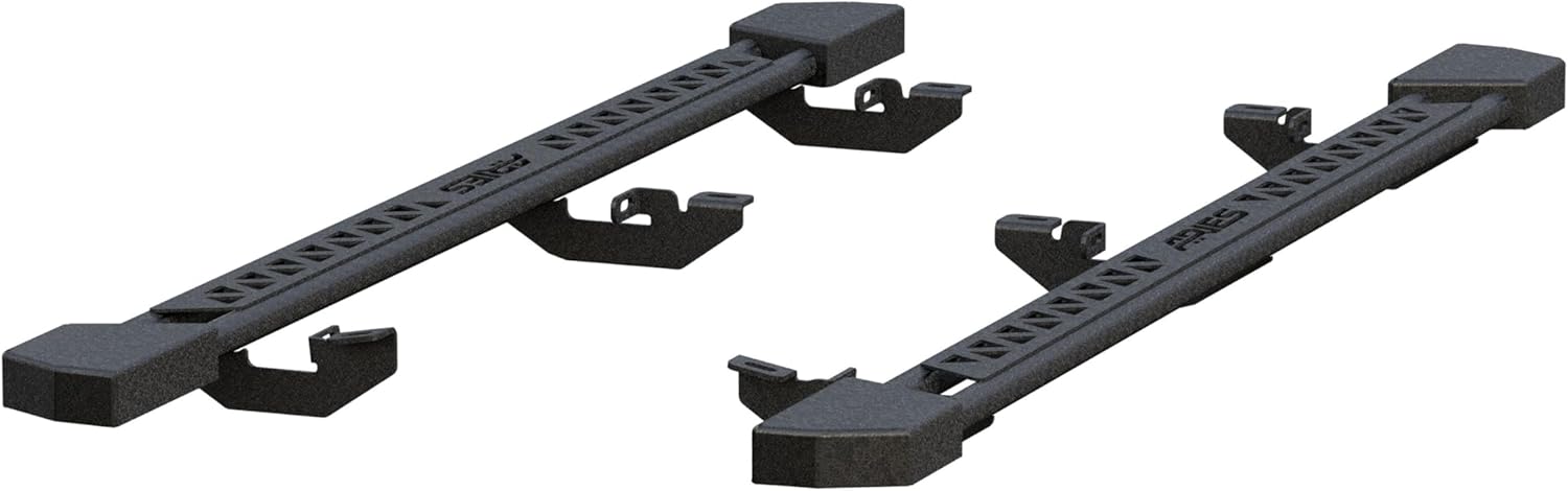 ARIES 2074101 Black Steel Rocker Step Guard Running Boards, Select Jeep Wrangler JK Unlimited