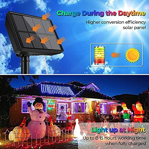 2 Pack Solar Fairy Lights,200 LEDs 66Ft Waterproof Outdoor Solar String Lights with 8 Lighting Modes,Garden Copper Wire Decorative Lights for Patio,Gate,Trees,Wedding,Party,Christmas (Multicolor)